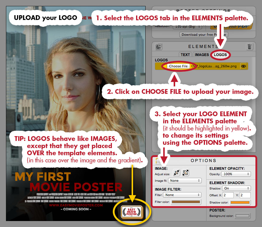 Easy Movie Poster - User Manual: Upload your Logo